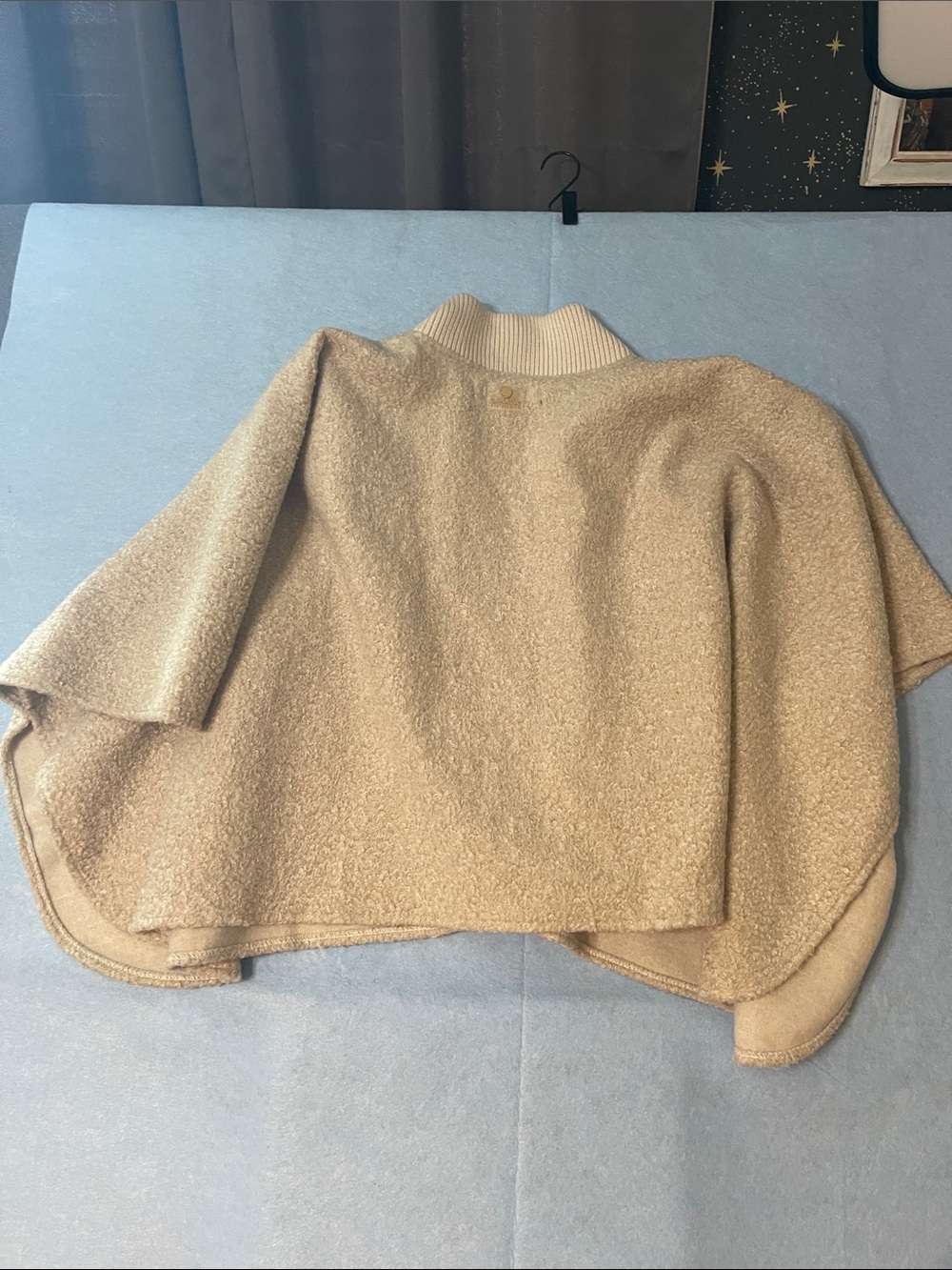 Zip-Front Short Cape Sweater in Taupe - Picture 5 of 6